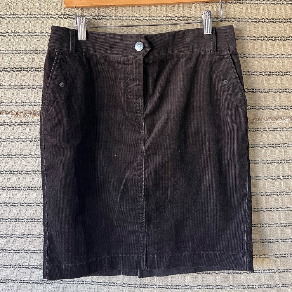 J. Crew Dark Brown Corduroy Skirt